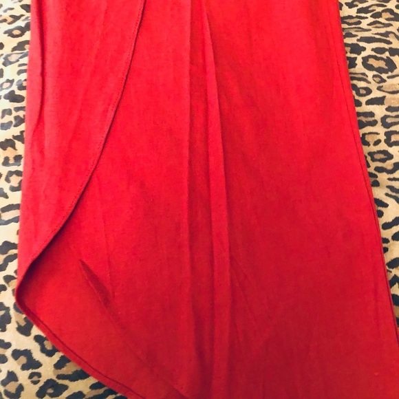 CALI 1850 large red linen look wide slit leg pant wrap effect NWOT - Picture 9 of 16